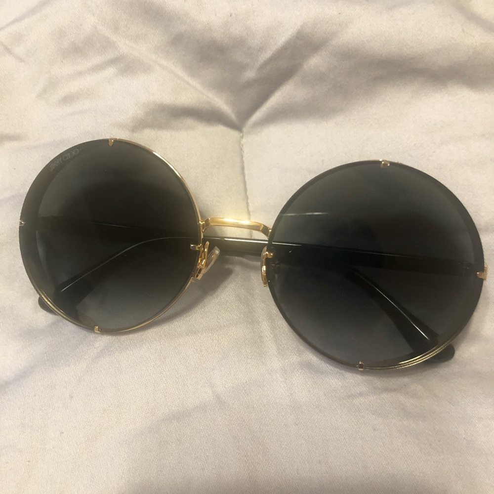 JIMMY CHOO Round Glitter Details Sunglasses - Picture 3 of 11